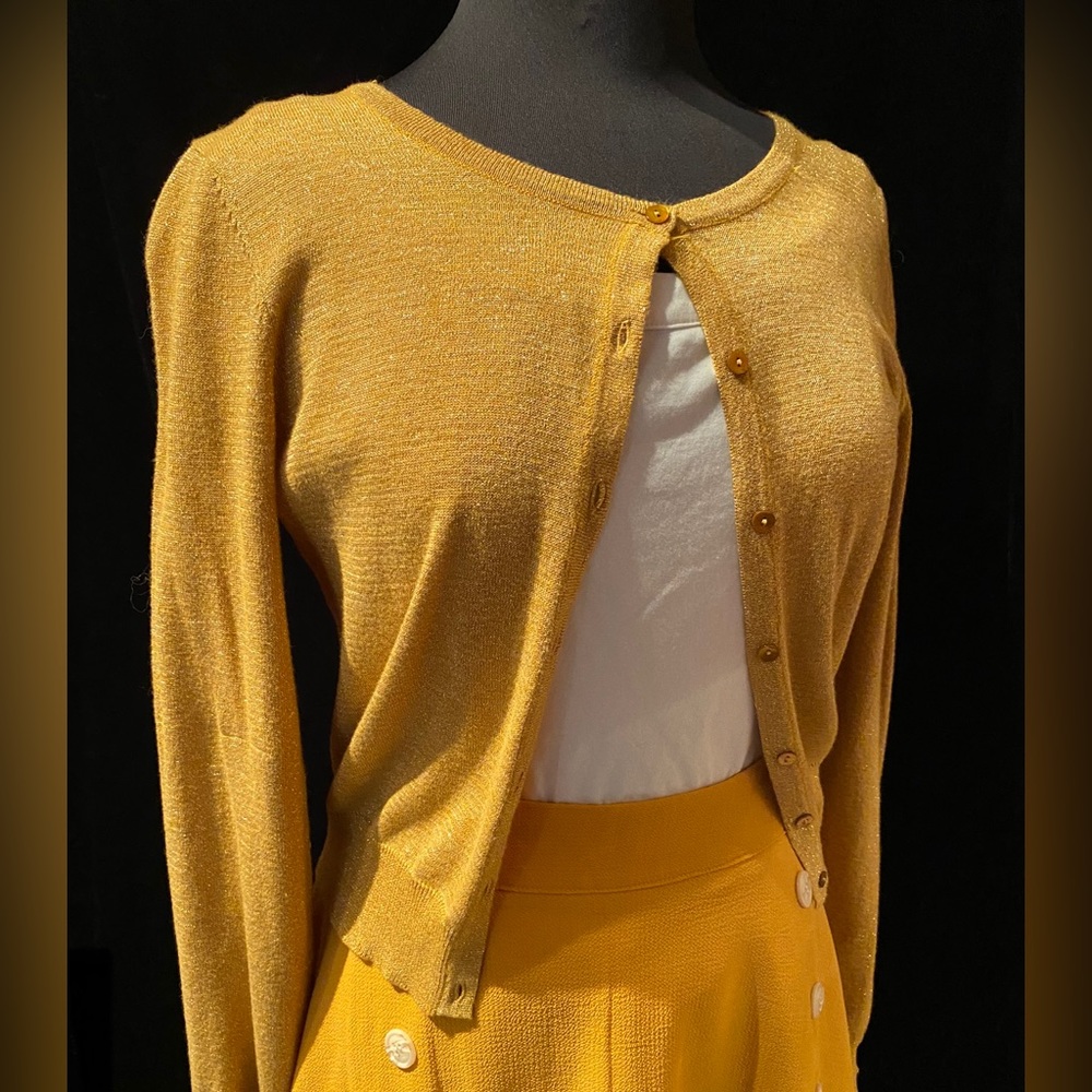 Louie et Cie Gold Lurex Cardi, Small